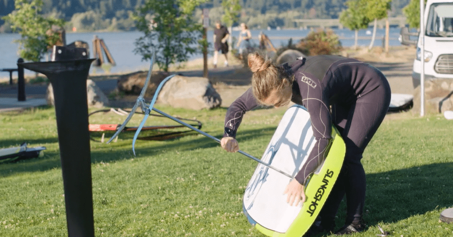 windfoil, configurando la tabla con el foil slingshot